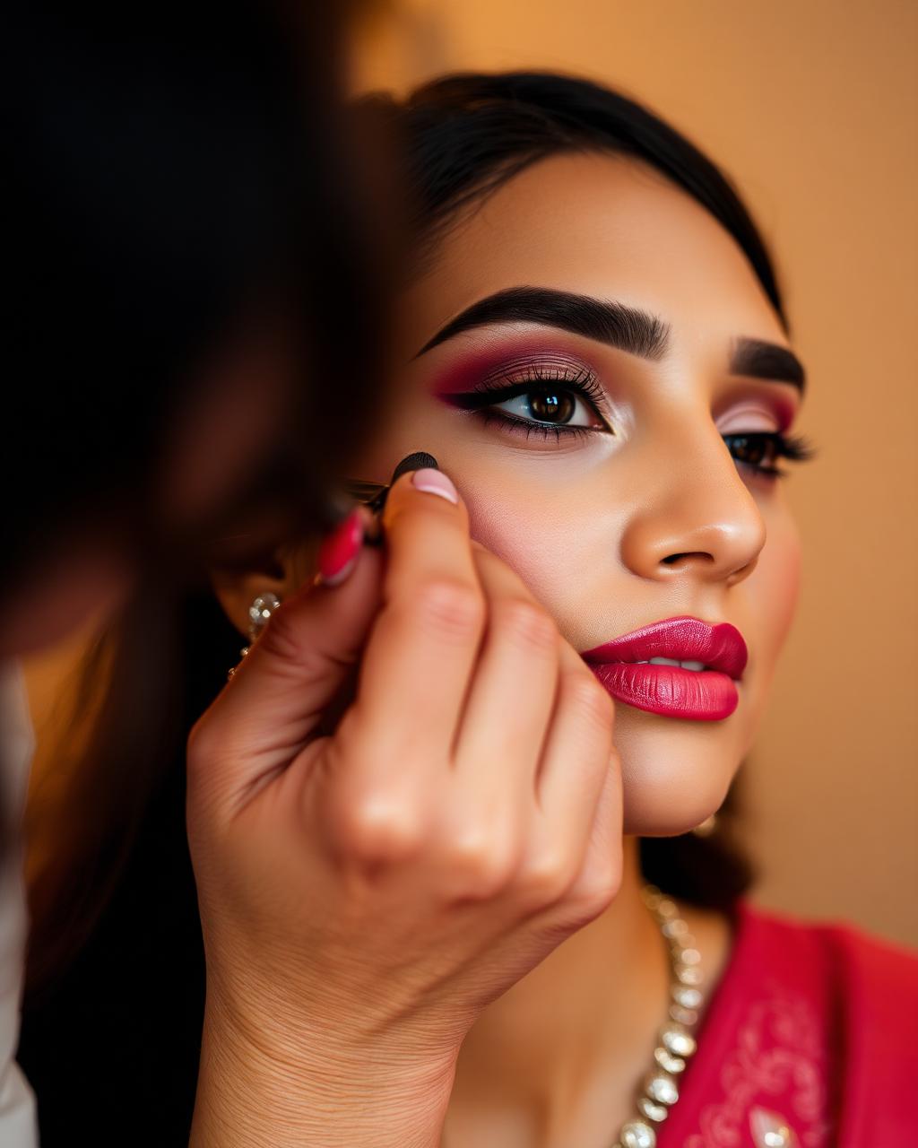 Bridal makeup application
